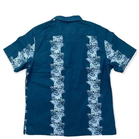 David‎ Taylor Resort Men’s Short Sleeve Shirt Blue Hawaiian Print Size Small - Picture 3 of 7